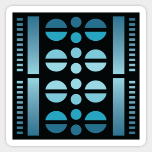 “Dimensional Planets” - V.3 Blue - (Geometric Art) (Dimensions) - Doc Labs Sticker